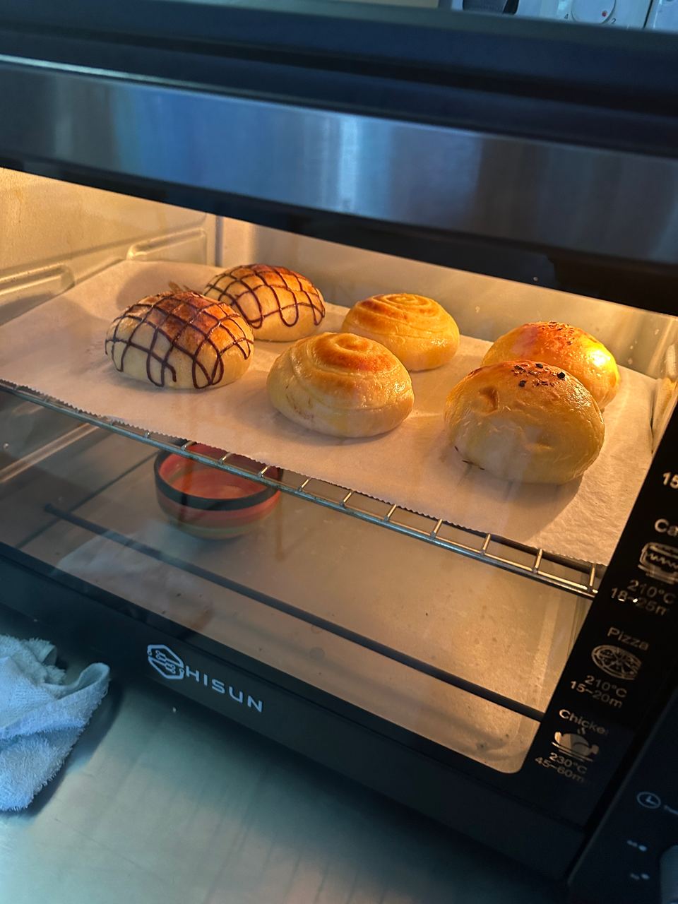 Buns baking in the oven